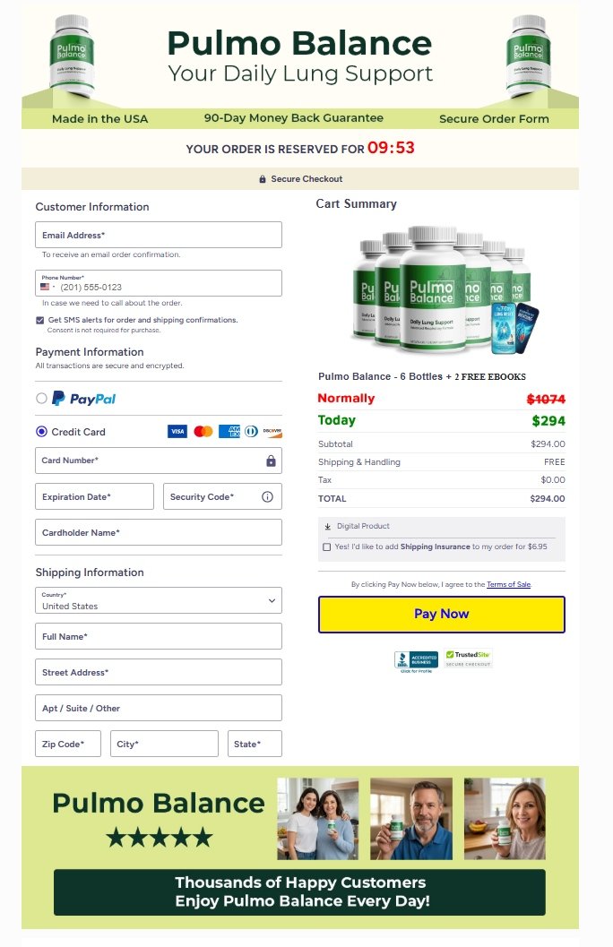 Pulmo Balance safe payment